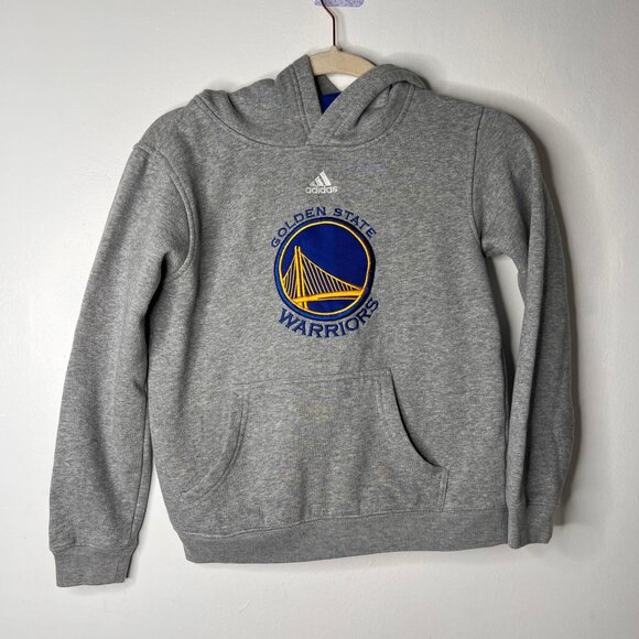 Adidas Youth Boys Golden State Warriors Pullover Fleece – Gray – Size 10-14 Year - Picture 1 of 4